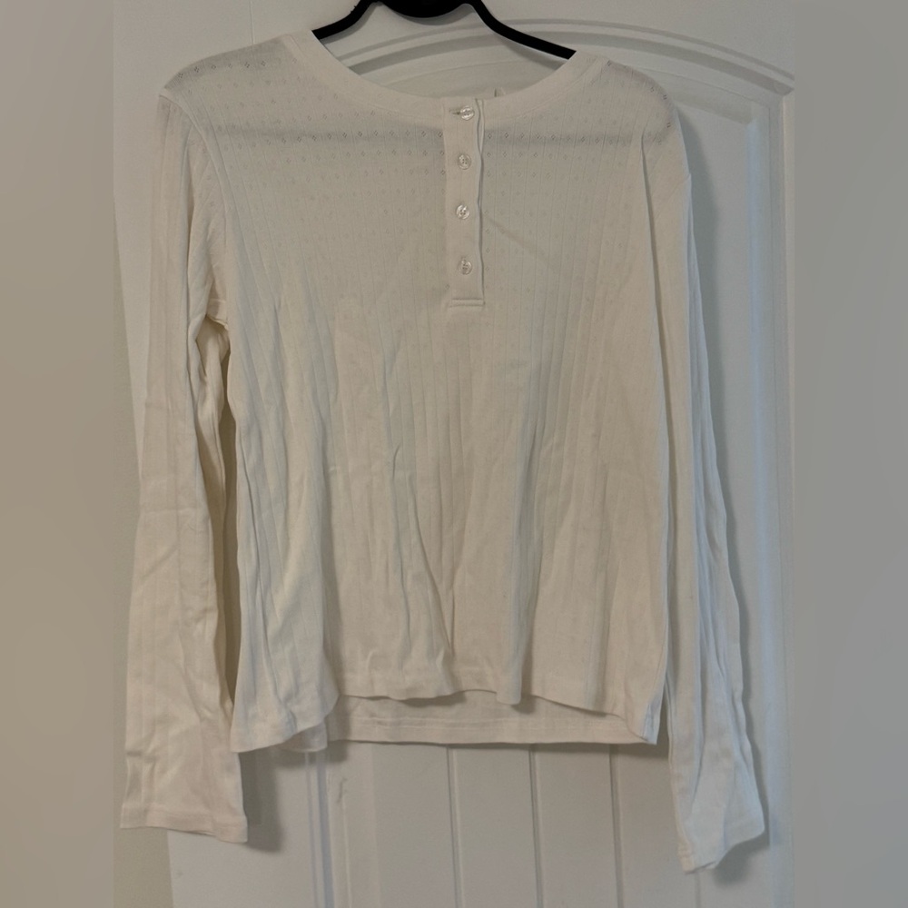 Parke Pointelle Henley White